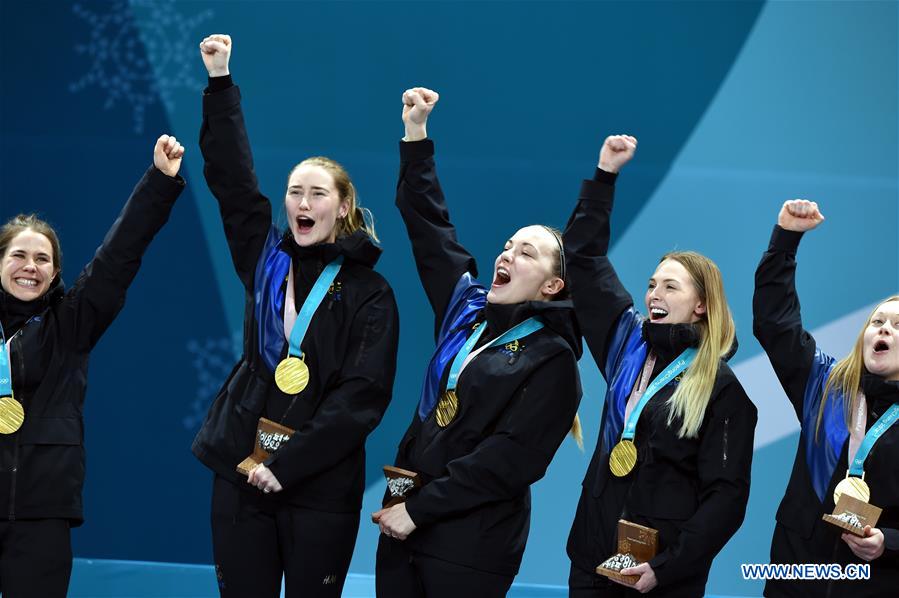 (SP)OLY-SOUTH KOREA-PYEONGCHANG-WOMEN'S CURLING-MEDAL CEREMONY