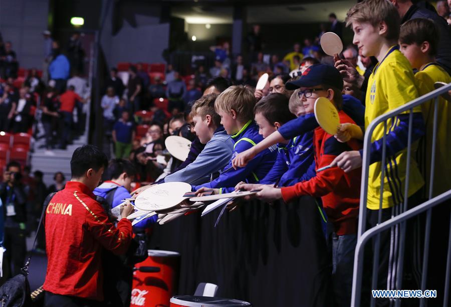 (SP)SWEDEN-HALMSTAD-ITTF WORLD TEAM CHAMPIONSHIPS 2018-MEN'S SEMIFINAL-SWEDEN VS CHINA 