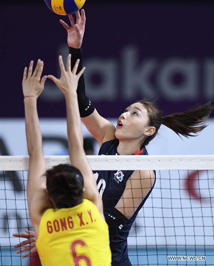 (SP)INDONESIA-JAKARTA-ASIAN GAMES-WOMEN'S VOLLEYBALL-CHINA VS SOUTH KOREA