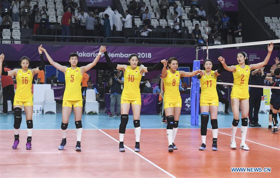 (SP)INDONESIA-JAKARTA-ASIAN GAMES-WOMEN'S VOLLEYBALL-CHINA VS SOUTH KOREA