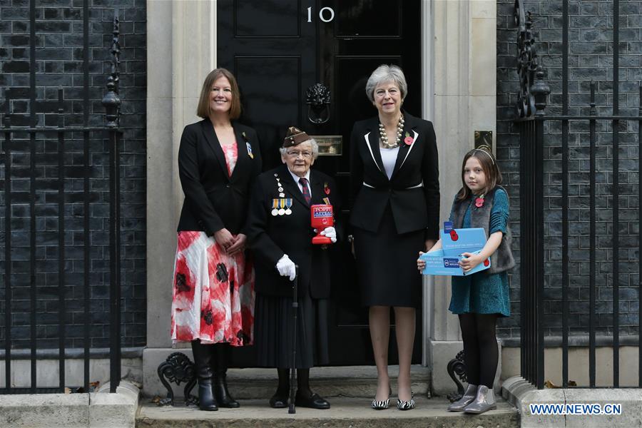 BRITAIN-LONDON-PRIME MINISTER-REMEMBRANCE POPPY