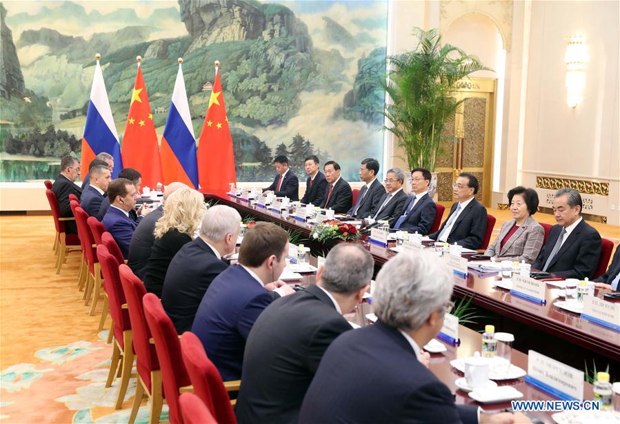 CHINA-BEIJING-LI KEQIANG-RUSSIAN PM-REGULAR MEETING (CN)