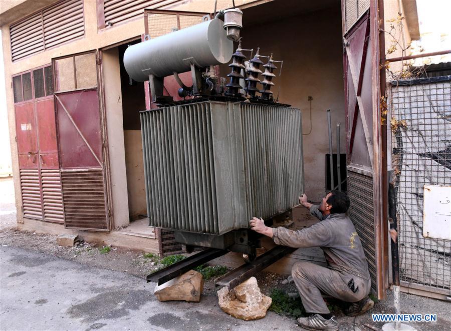 SYRIA-DAMASCUS-EASTERN GHOUTA-ELECTRICITY-REHABILITATION