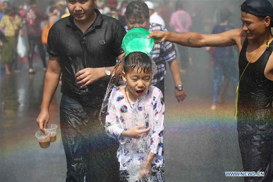 MYANMAR-YANGON-TRADITIONAL WATER FESTIVAL