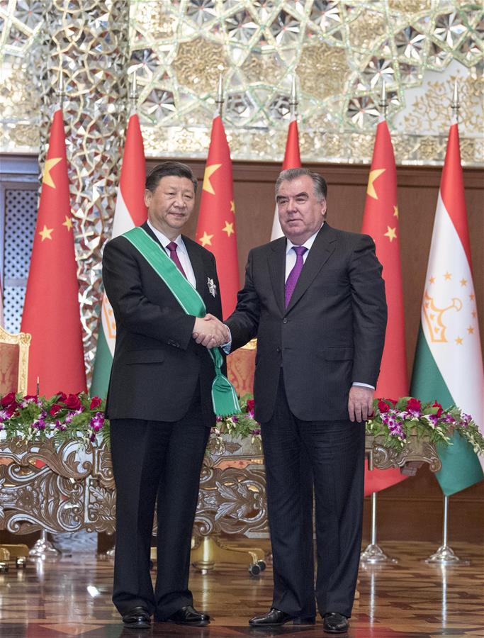 TAJIKISTAN-DUSHANBE-XI JINPING-ORDER OF THE CROWN