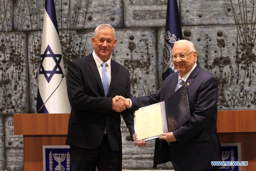 MIDEAST-JERUSALEM-BENNY GANTZ-MANDATE- GOVERNMENT  FORMING