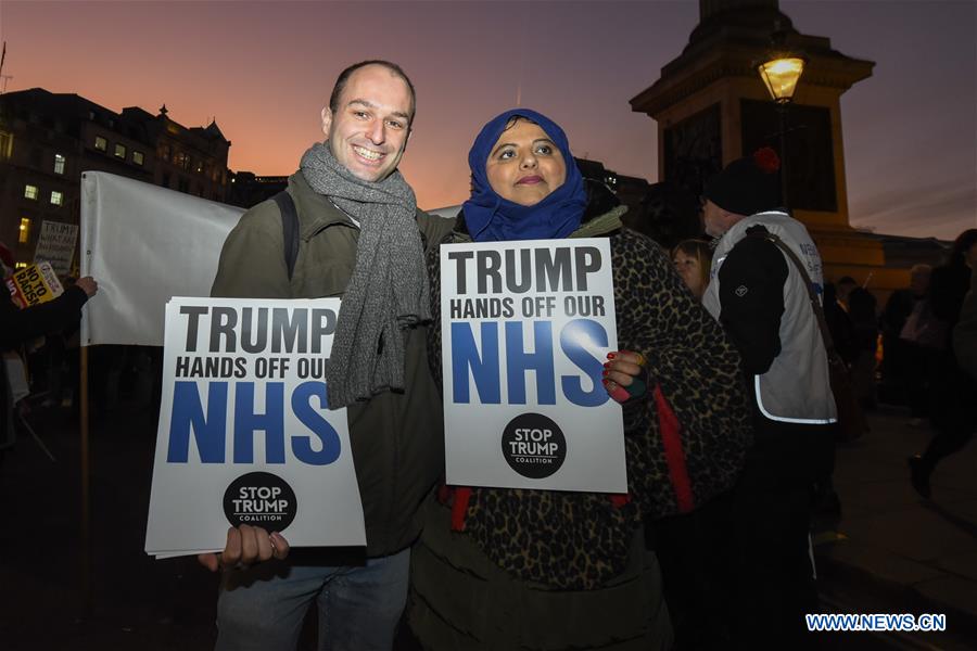 BRITAIN-LONDON-NATO-TRUMP-DEMONSTRATION