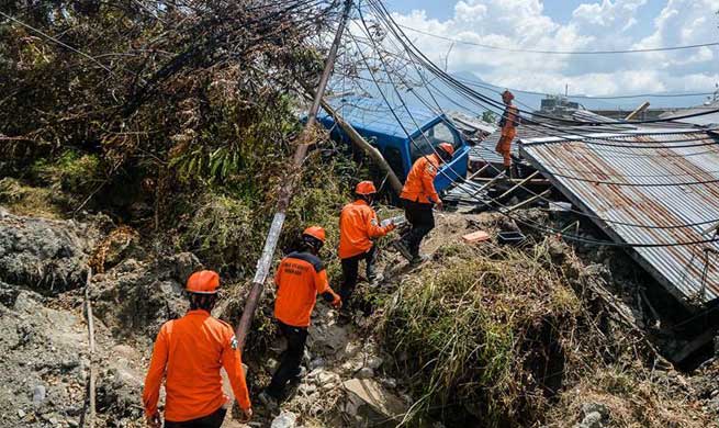 Aftermath of earthquake in Indonesia