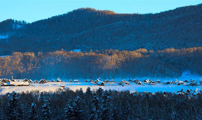 Winter view of Kanas scenic area in China's Xinjiang