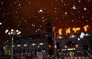 Snowfall hits Manzhouli in north China's Inner Mongolia