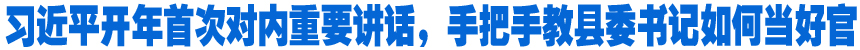 習(xí)近平開(kāi)年首次對(duì)內(nèi)重要講話，手把手教縣委書(shū)記如何當(dāng)好官